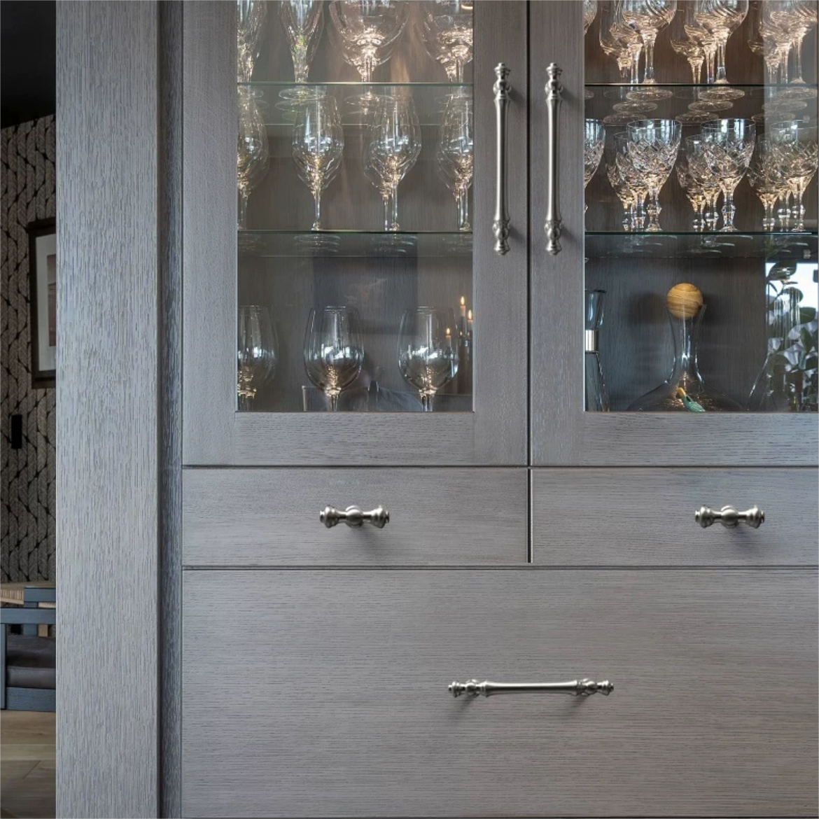 Silver Polished Bar Cabinet Handles and Drawer Pulls Handles for Kitchens by LookiDecor