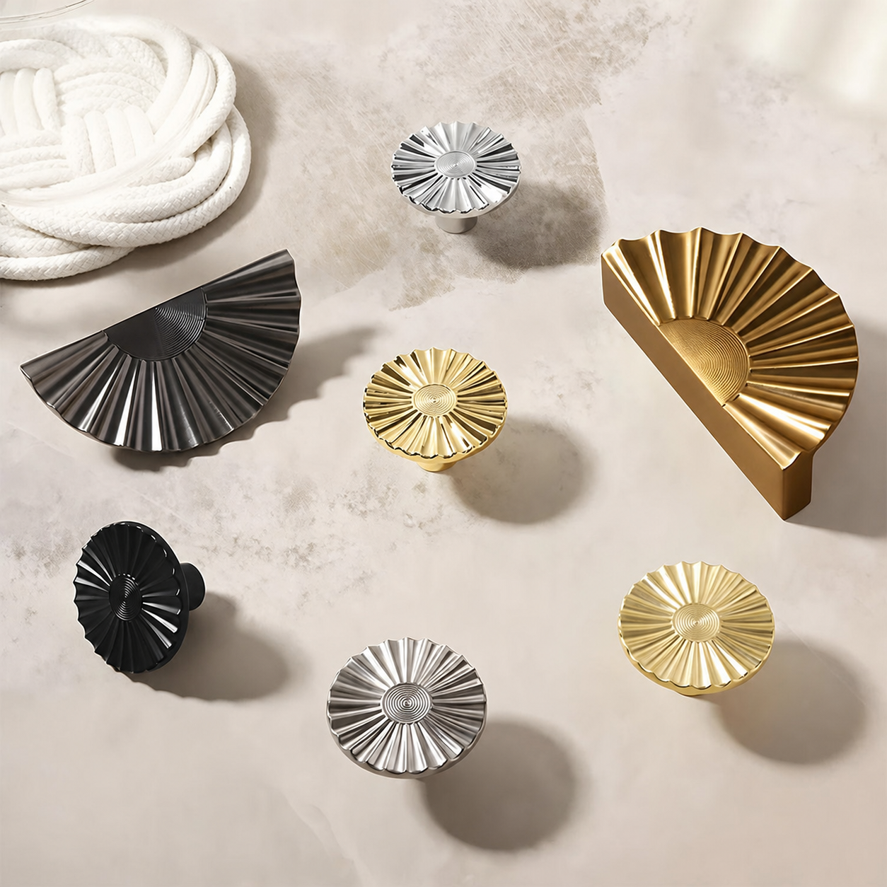 Sunburst Semi Circle Cabinet Handles by LookiDecor