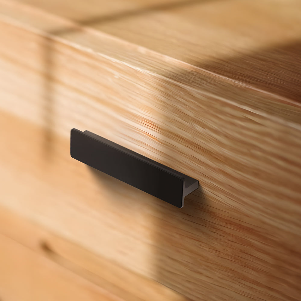 Matte Black Rectangle Shape Kitchen Cabinet Handles and Drawer Pulls by LookiDecor