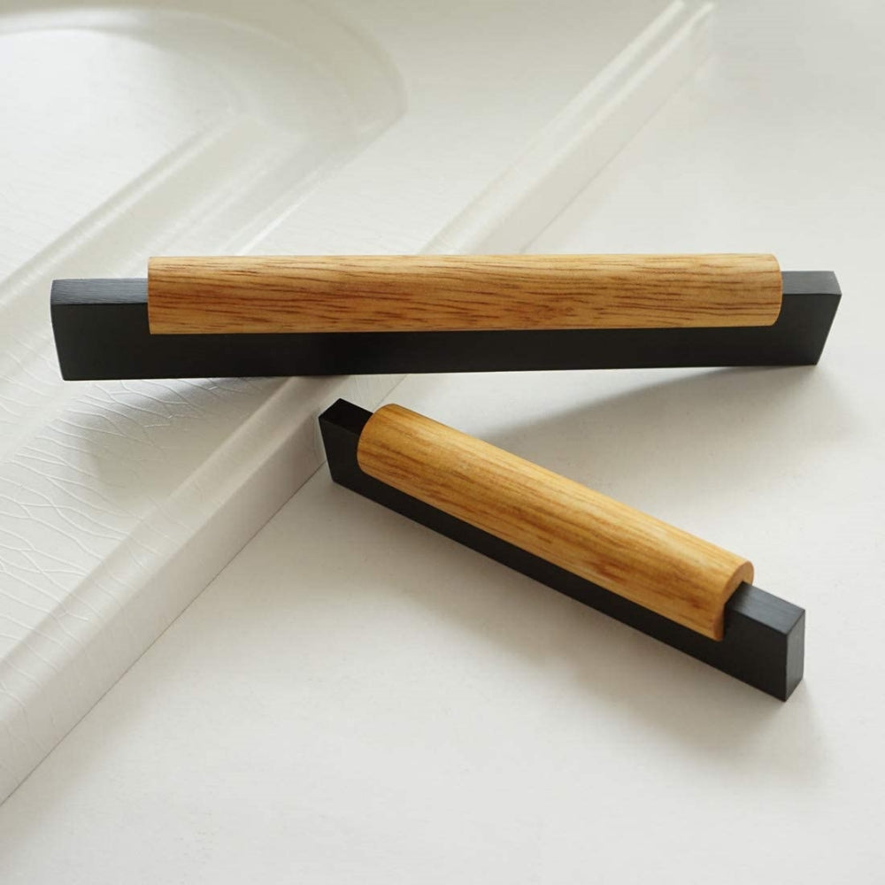 Wood Black Kitchen Cabinet Handles by LookiDecor