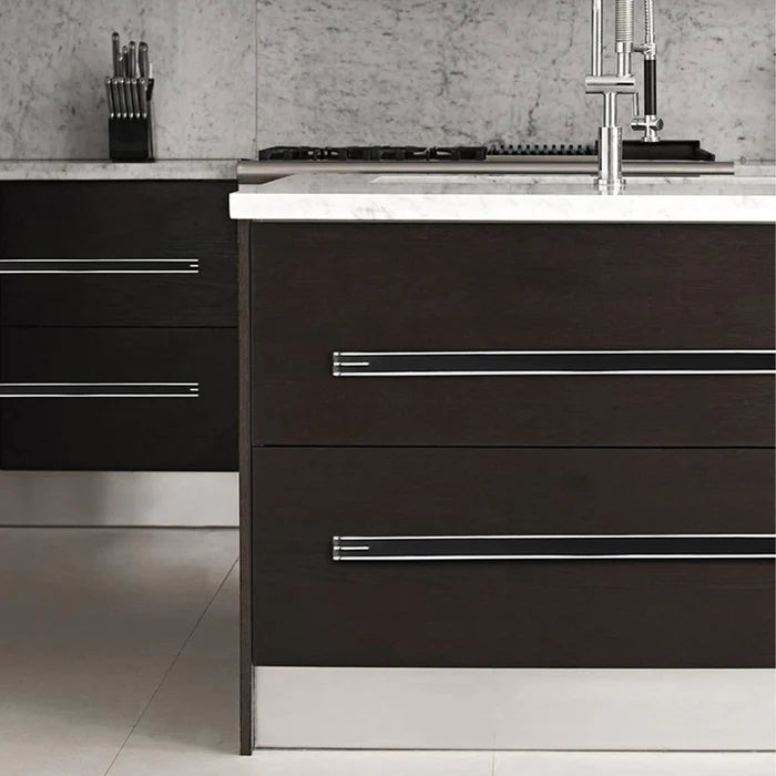 Modern Black and Chrome Kitchen Cabinet Handles by LookiDecor