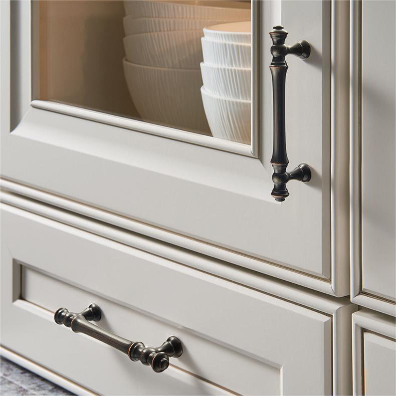 Modern Black Aluminum Cabinet Pulls On Cabinets by LookiDecor