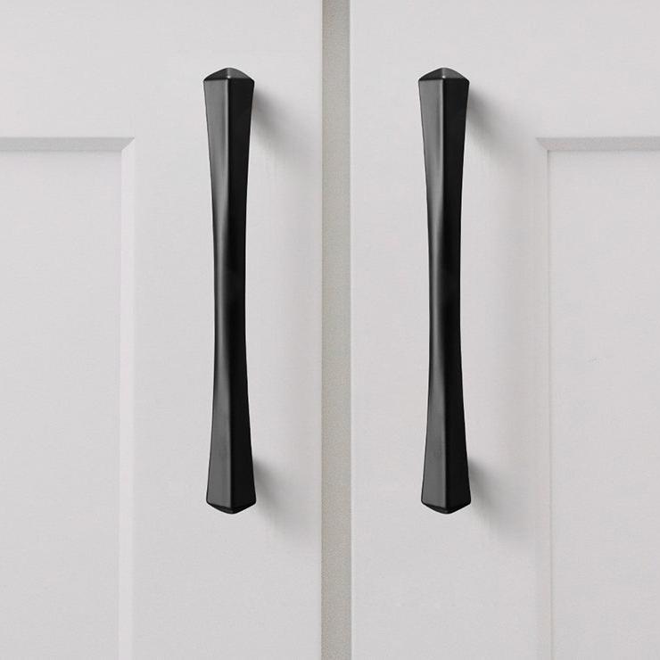 Mordern Black Bathroom Dresser Cabinet Pulls and Handles by LookiDecor