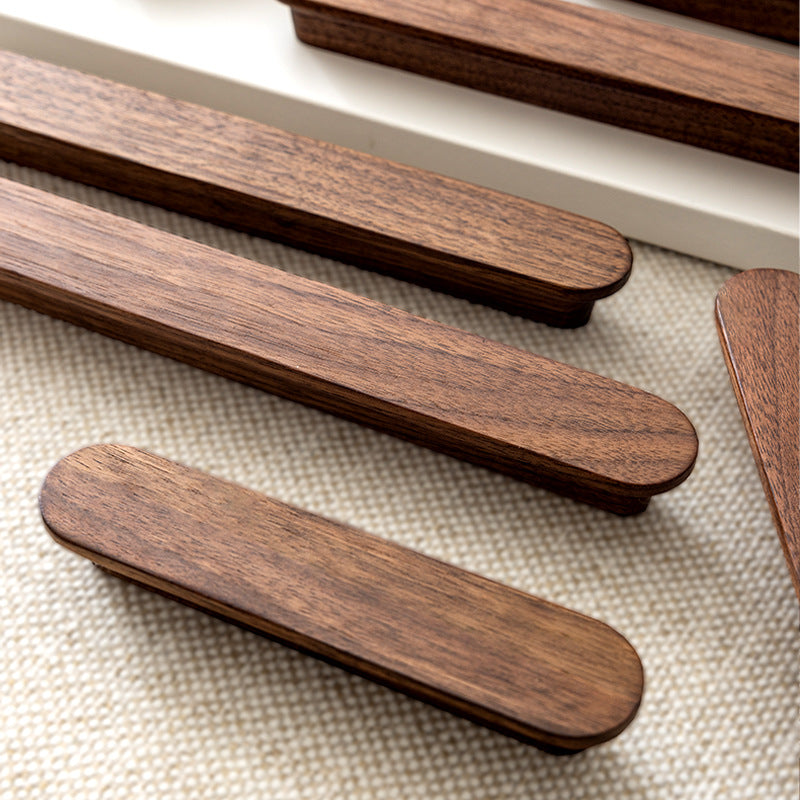 Walnut Wood Kitchen Cabinets Pulls for Drawers by LookiDecor