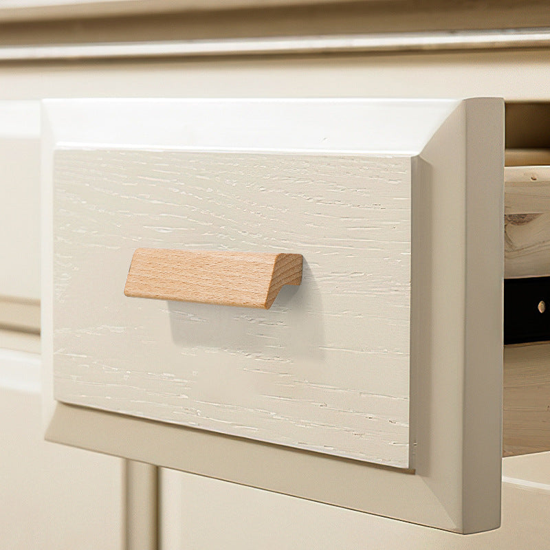 Natural Beech Wooden Cabinet Handles Closets Drawer Pulls by LookiDecor