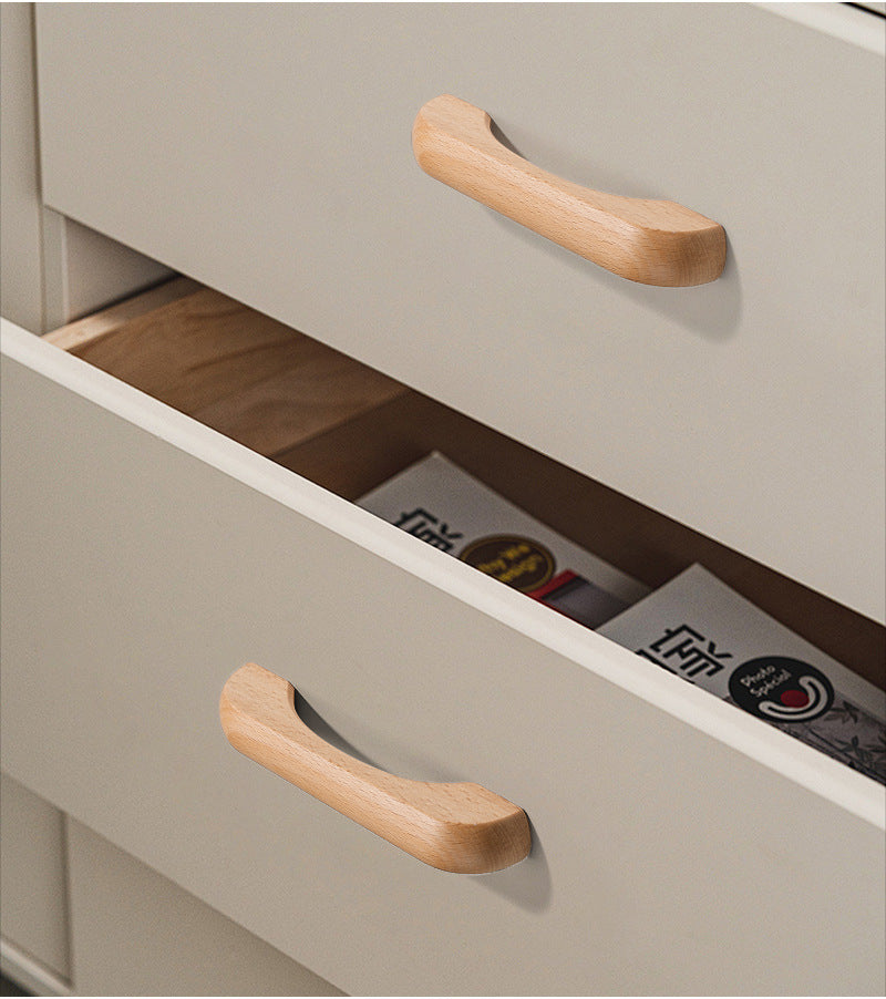 Beech Wooden Kitchen Cabinet Handles Cabinets Drawer Pulls by LookiDecor