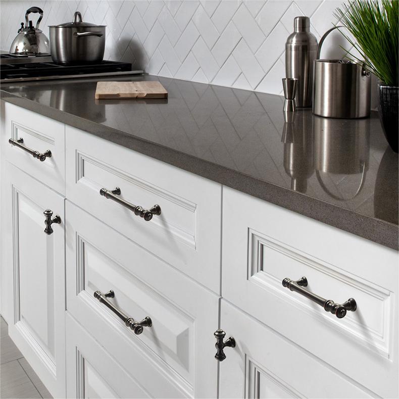 Modern Black Aluminum Cabinet Pulls On Cabinets by LookiDecor