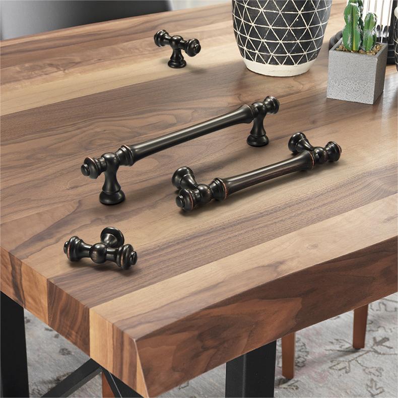 Modern Black Aluminum Cabinet Pulls On Cabinets by LookiDecor