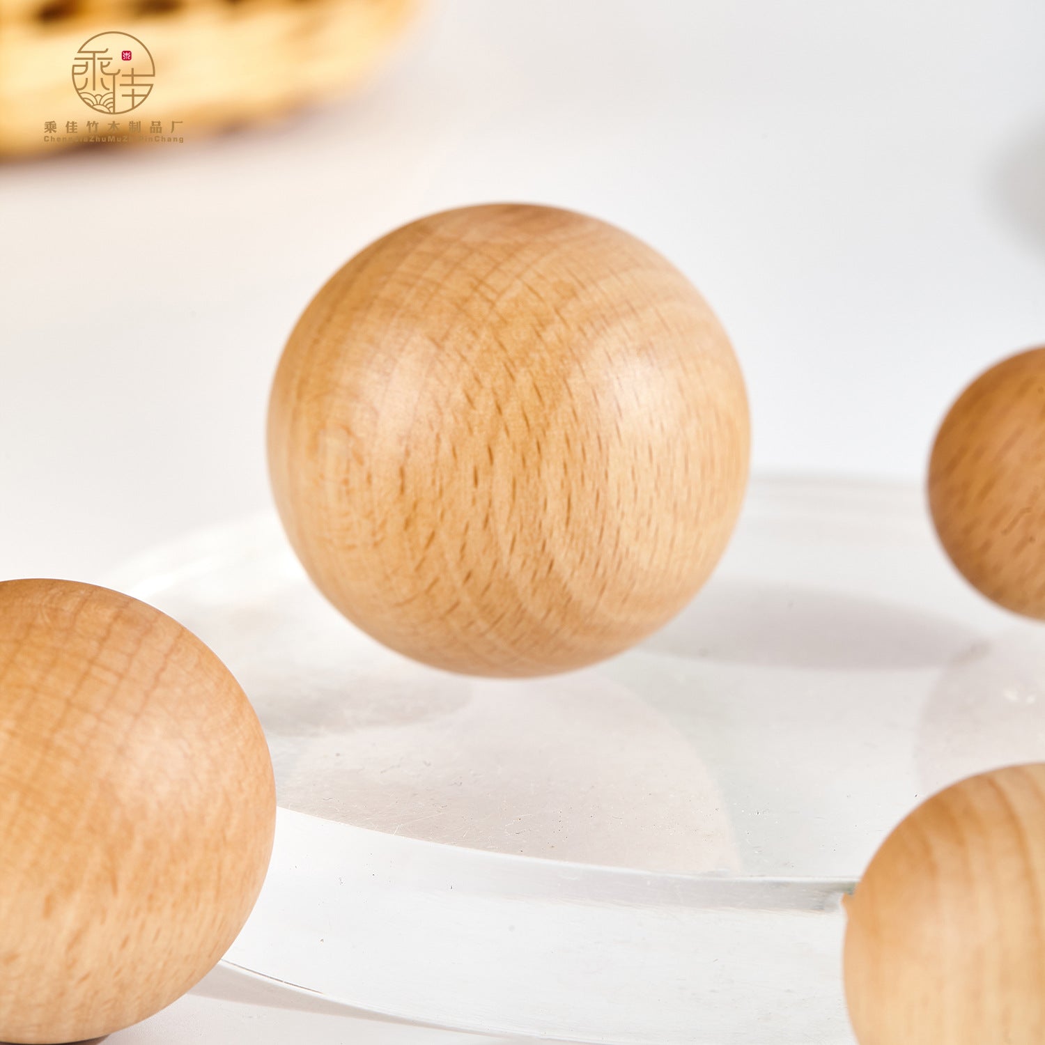 Beech and Walnut Wood Round Cabinet Knobs