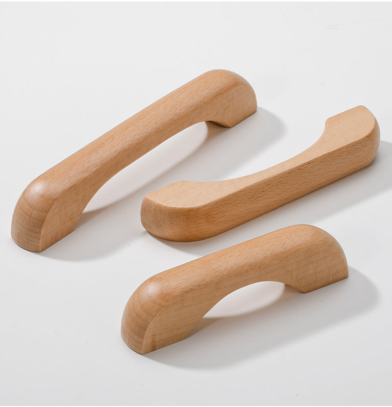 Beech Wooden Kitchen Cabinet Handles Cabinets Drawer Pulls by LookiDecor