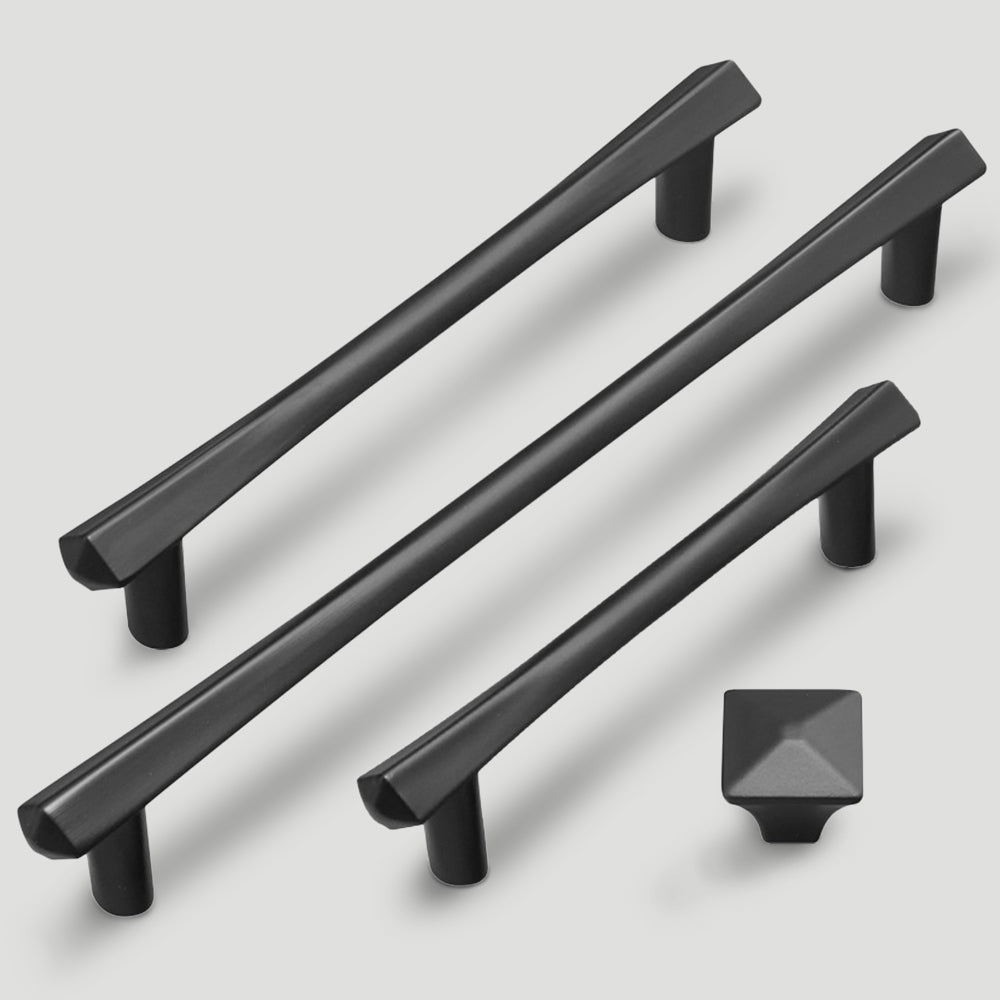 Mordern Black Bathroom Dresser Cabinet Pulls and Handles by LookiDecor