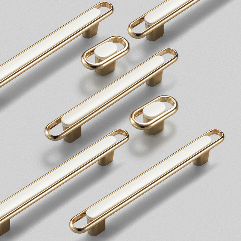 Modern White Zinc Alloy Cabinet Pulls