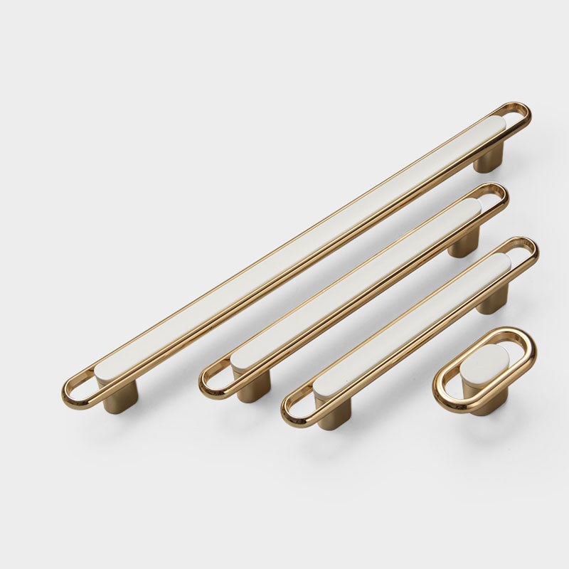 Modern White Zinc Alloy Cabinet Pulls