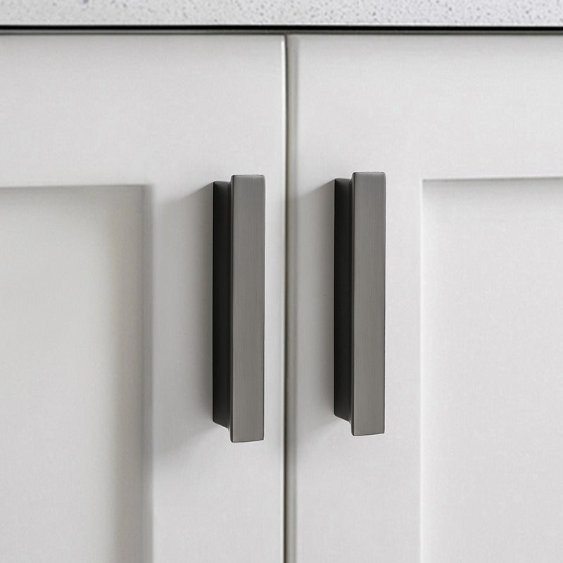 Pearl Gray Trapezoid Cabinet Handles T-Shaped Closets Cabinets Door Pulls by LookiDecor