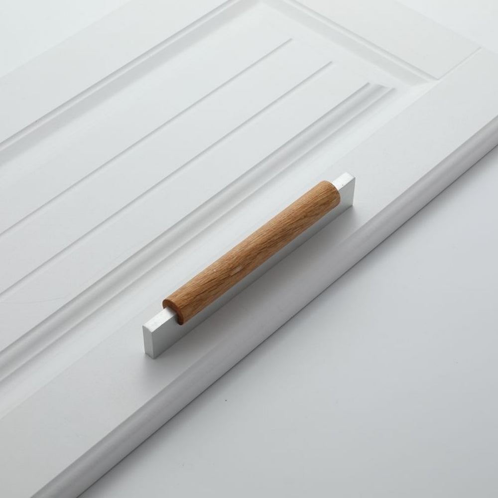 Silver Wood Modern Kitchen Cabinet Handles by LookiDecor