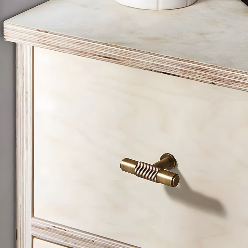 Bronze Vintage Lined Brass Kitchen Cabinet Handles by LookiDecor