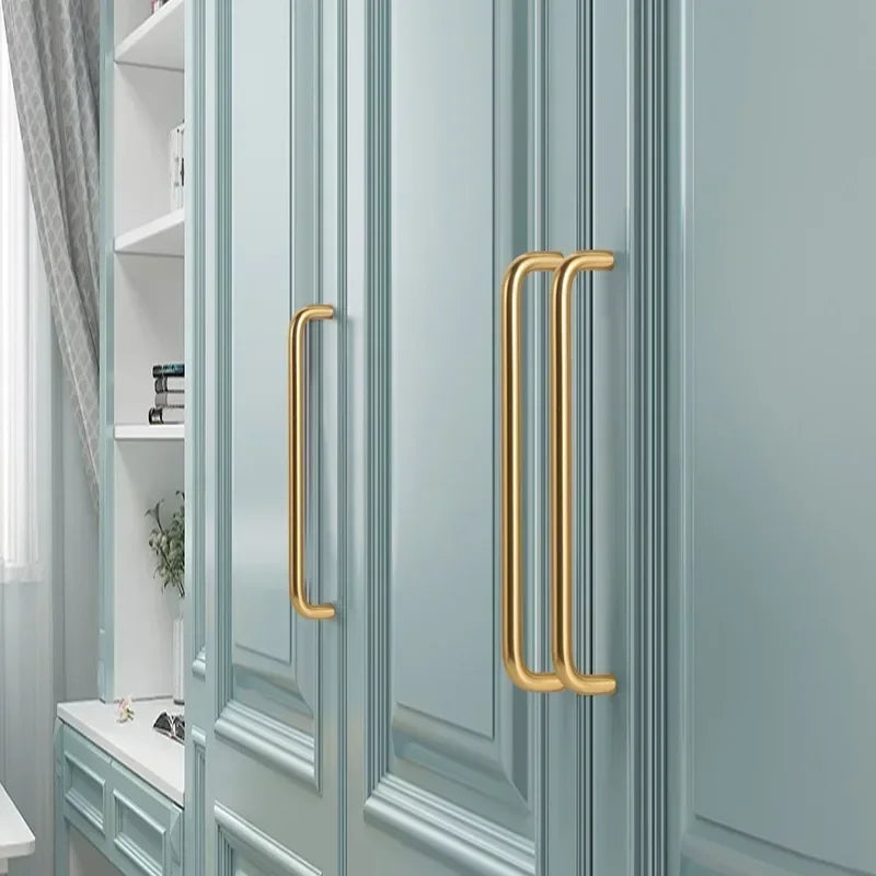 Gold Aluminum Alloy Kitchen Cabinet Handles for Closets Drawer Dresser by LookiDecor