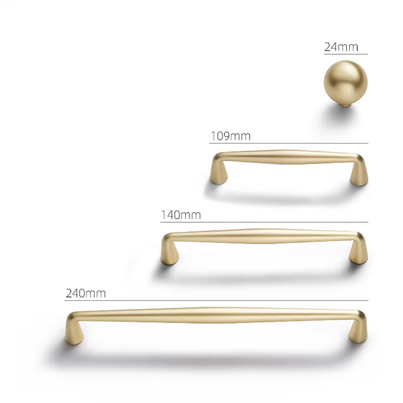 Brushed Gold Zinc Alloy Cabinet Handles for Furniture by LookiDecor