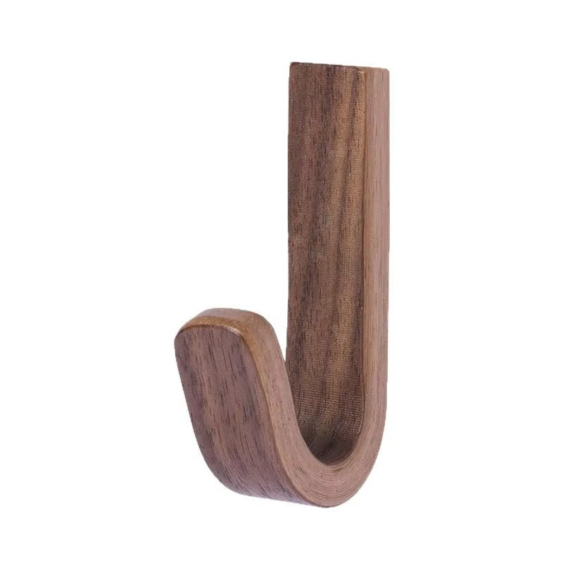 Self-Adhesive Walnut Wood Door Hooks for Clothes Towels by LookiDecor