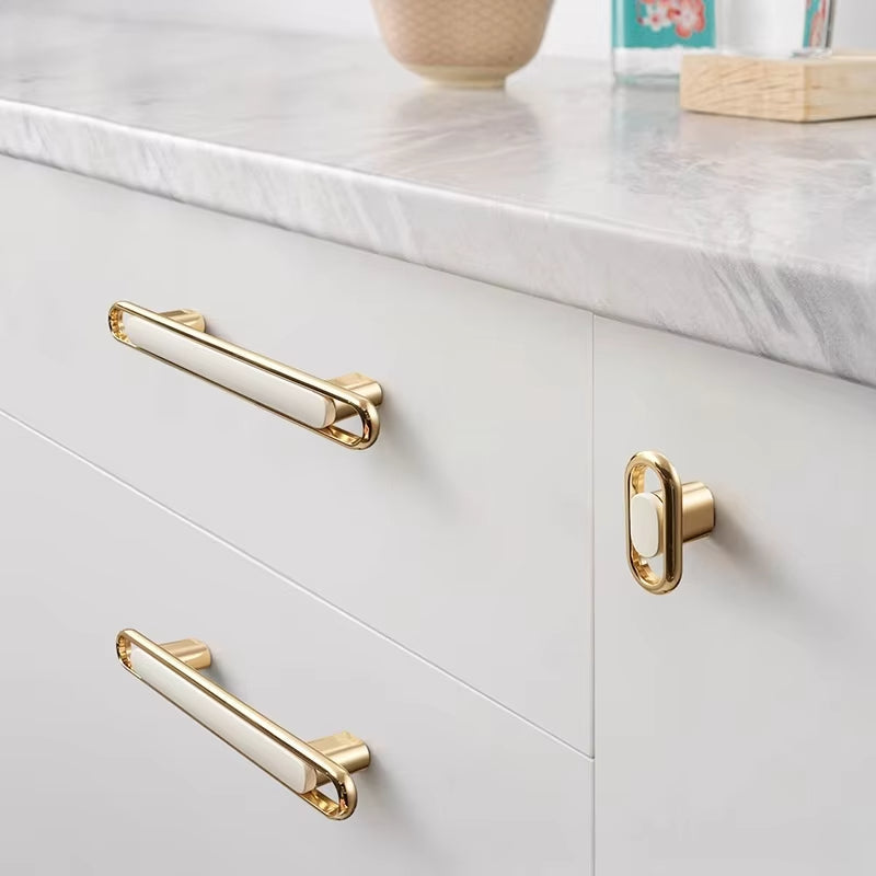 Modern White Zinc Alloy Cabinet Pulls