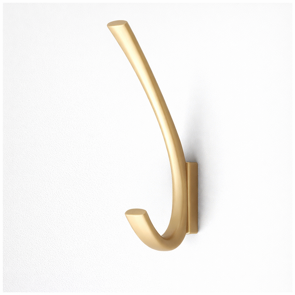 Modern Wall Hook – Matte Black & Brushed Gold Zinc Alloy Coat Hook