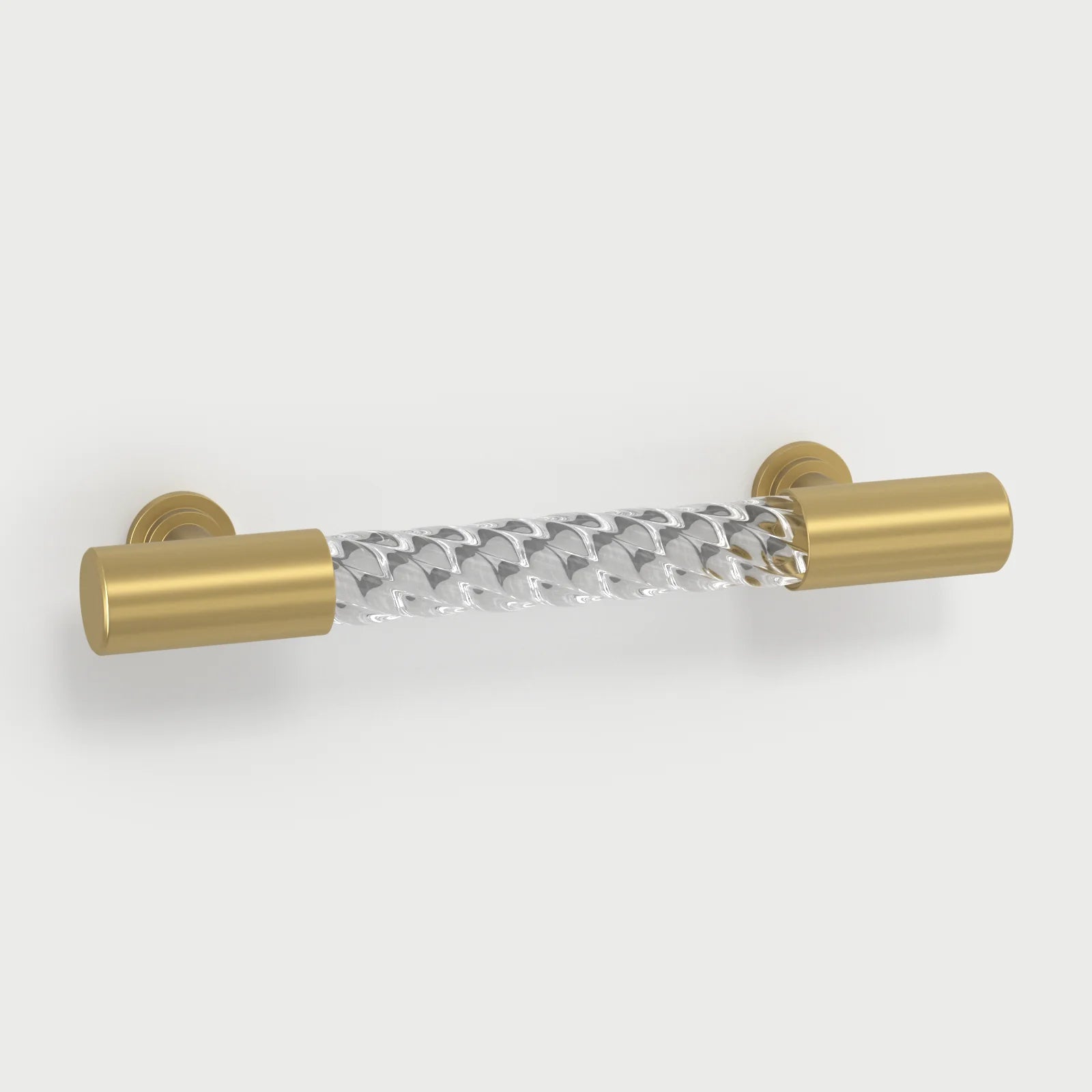 Gold Satin Finish Acrylic Knurled Lines Designed Cabinets T Bar Handle by LookiDecor