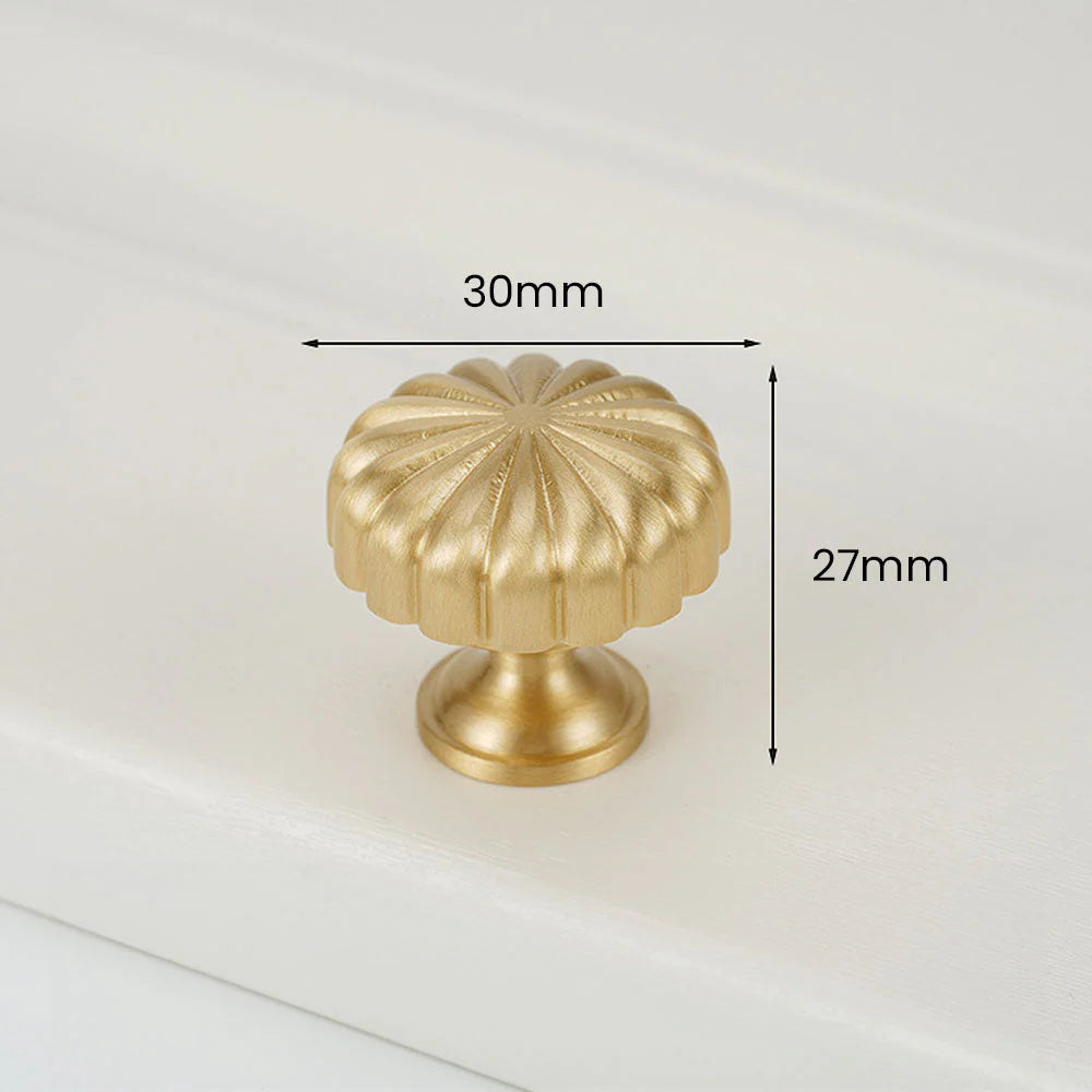 Gold Solid Brass Pumpkin Shape Kitchen Cabinet Knobs by LookiDecor