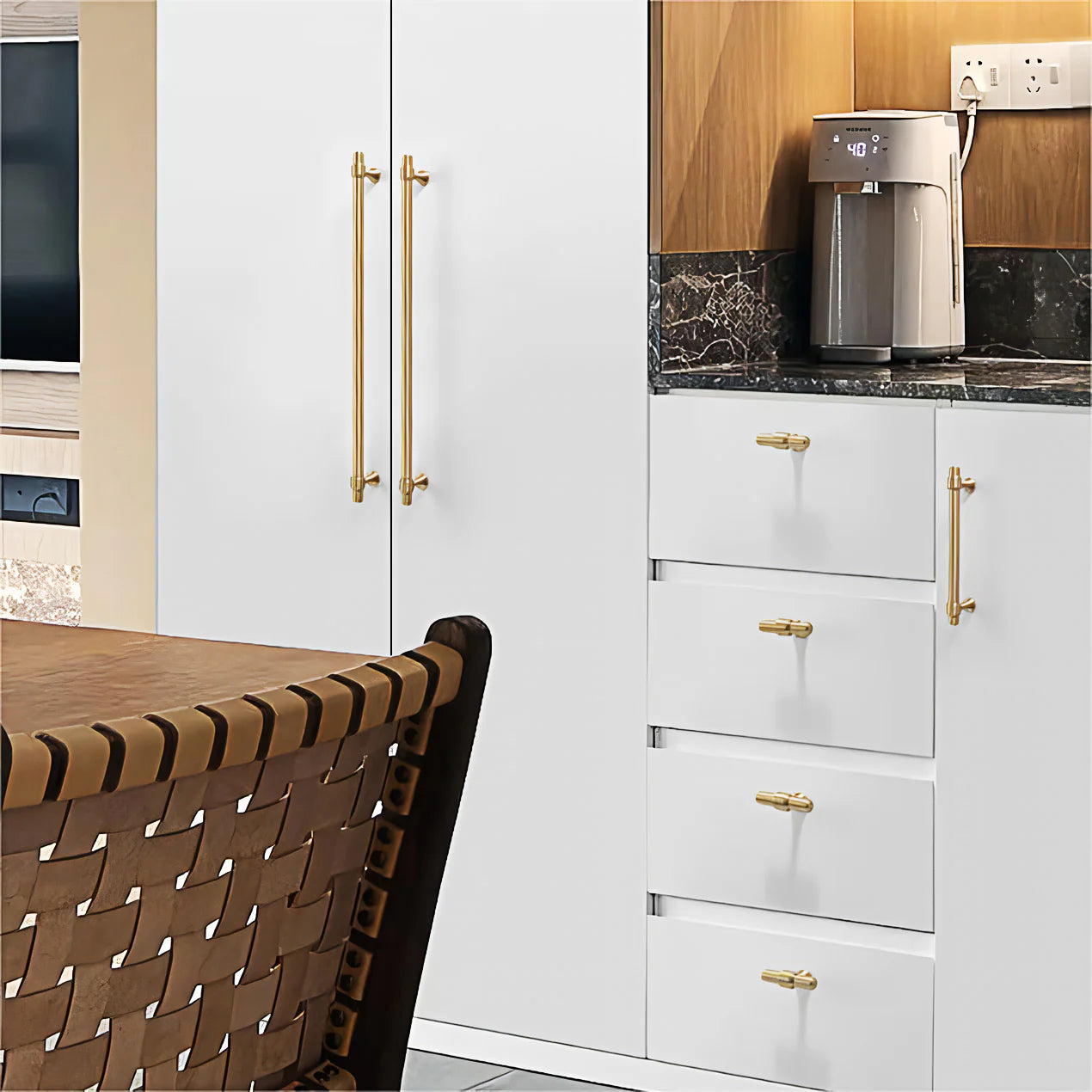 Gold Stain Finish Furniture Kitchen Cabinet T Bar Handles Pulls by LookiDecor