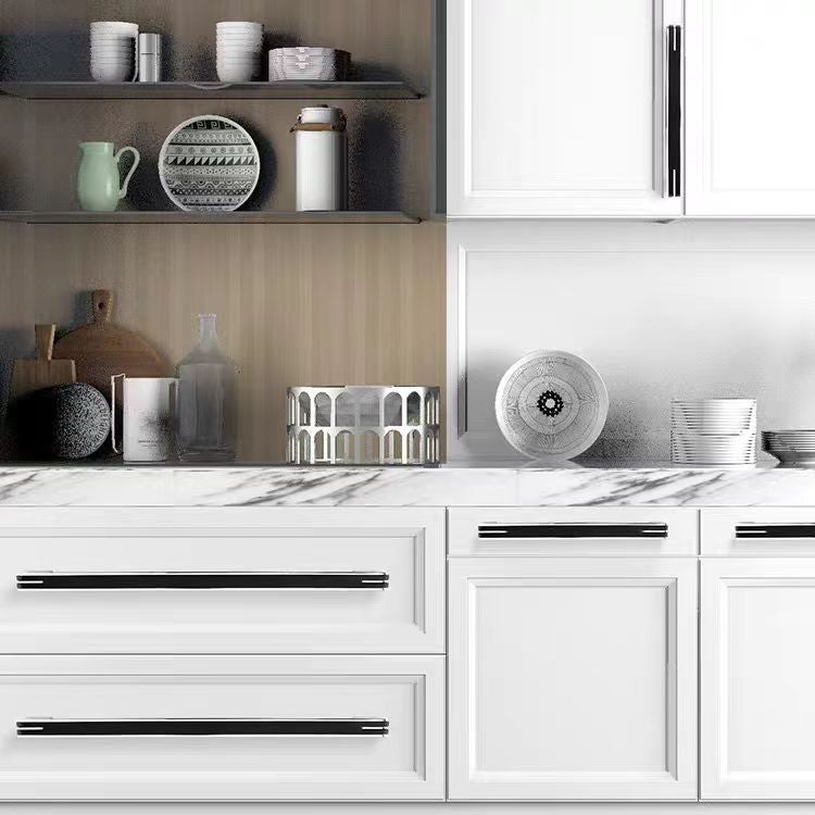Modern Black and Chrome Kitchen Cabinet Handles by LookiDecor