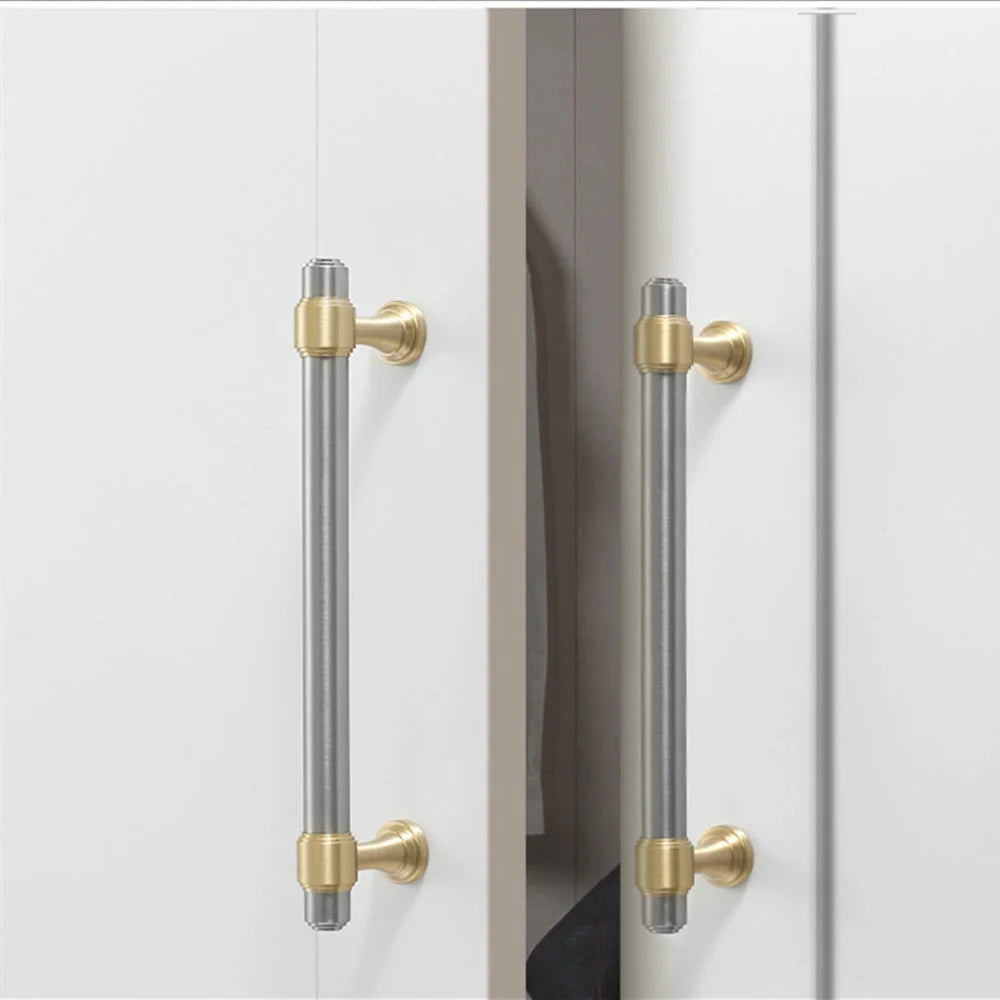Modern Silver Stain Finish Kitchen Cabinet T Bar Handles Pulls by LookiDecor
