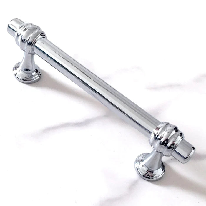 Silver Zinc Alloy Polished Bar Kitchen Cabinet Handles by LookiDecor