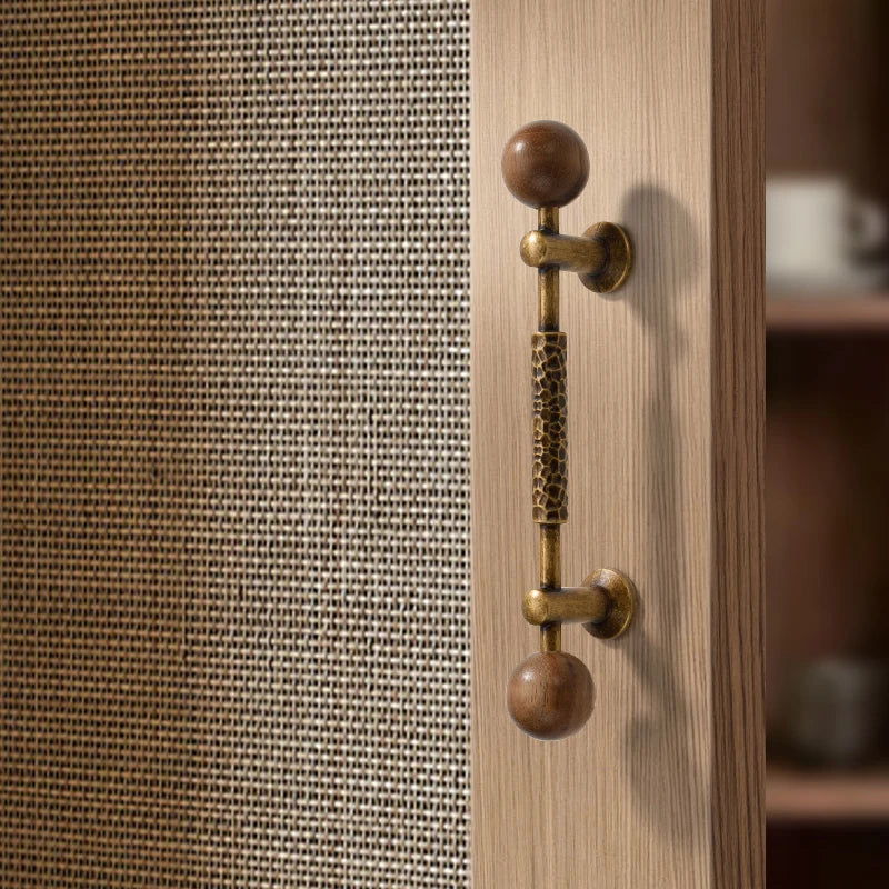 Vintage Walnut Cabinet Handles for Kitchens and Closets by LookiDecor