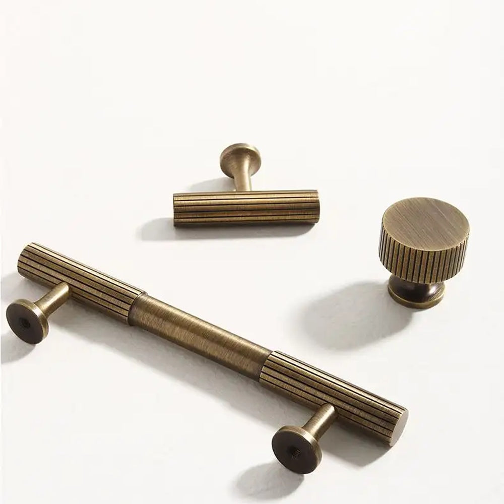 Stripe Pure Copper Antique Bronze Cabinet Handles by LookiDecor