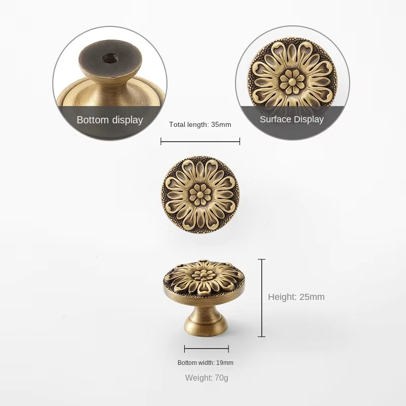 Antique Bronze French Cabinet Handles and Knobs Vintage Door Pulls by LookiDecor