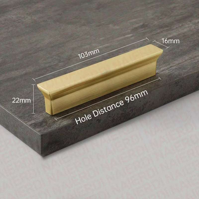 Brushed Gold Zinc Alloy Trapezoid Cabinet Handles Closets Cabinets Drawer Pulls by LookiDecor