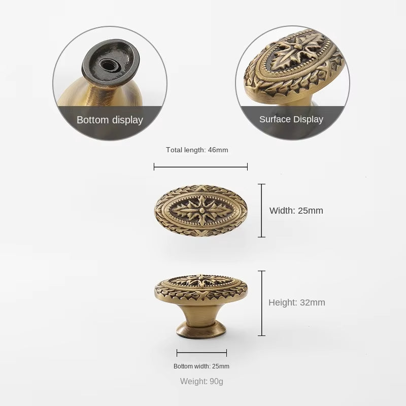 Antique Bronze French Cabinet Handles and Knobs Vintage Door Pulls by LookiDecor
