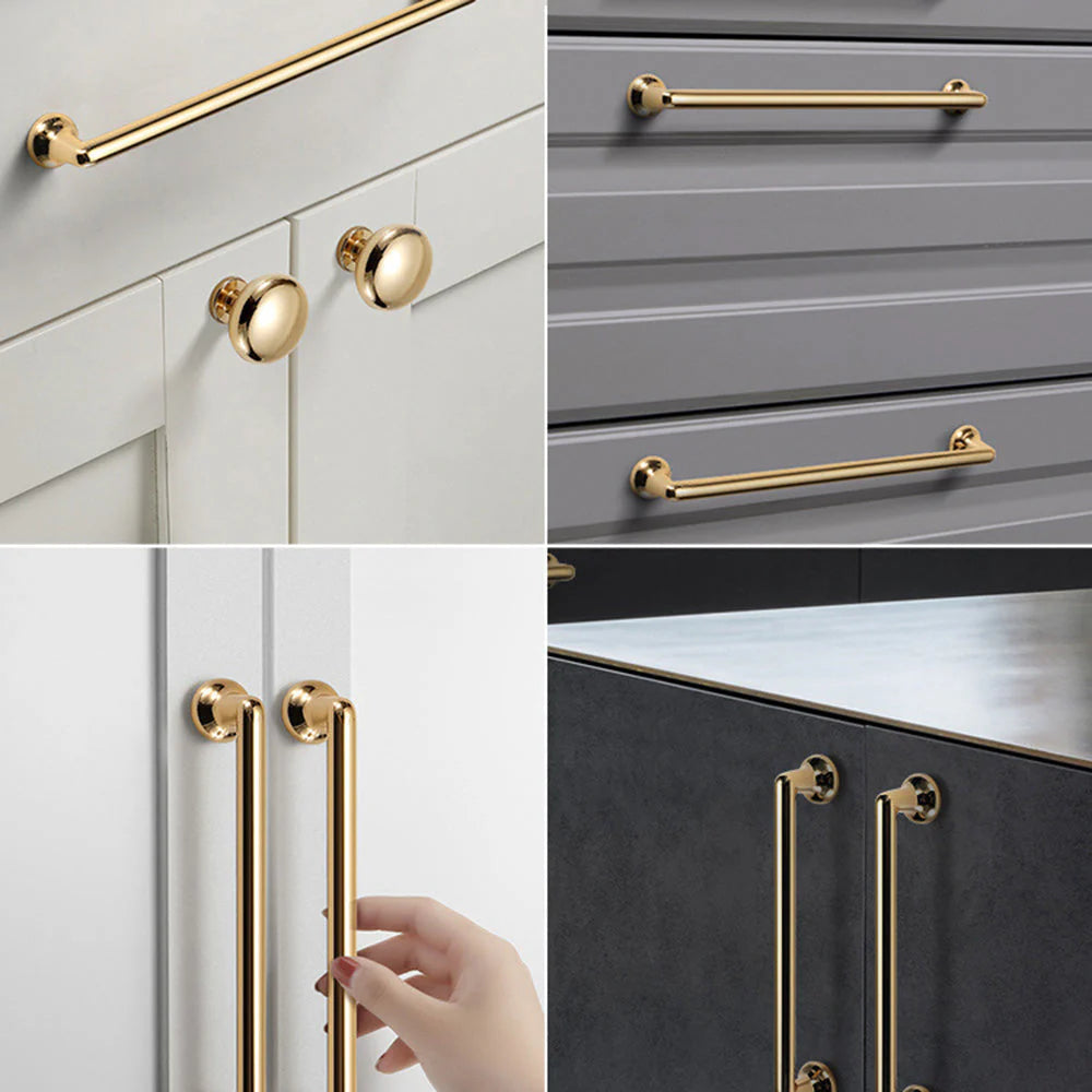 Gold Solid Zinc Alloy Modern Cabinet Closet Handles by LookiDecor