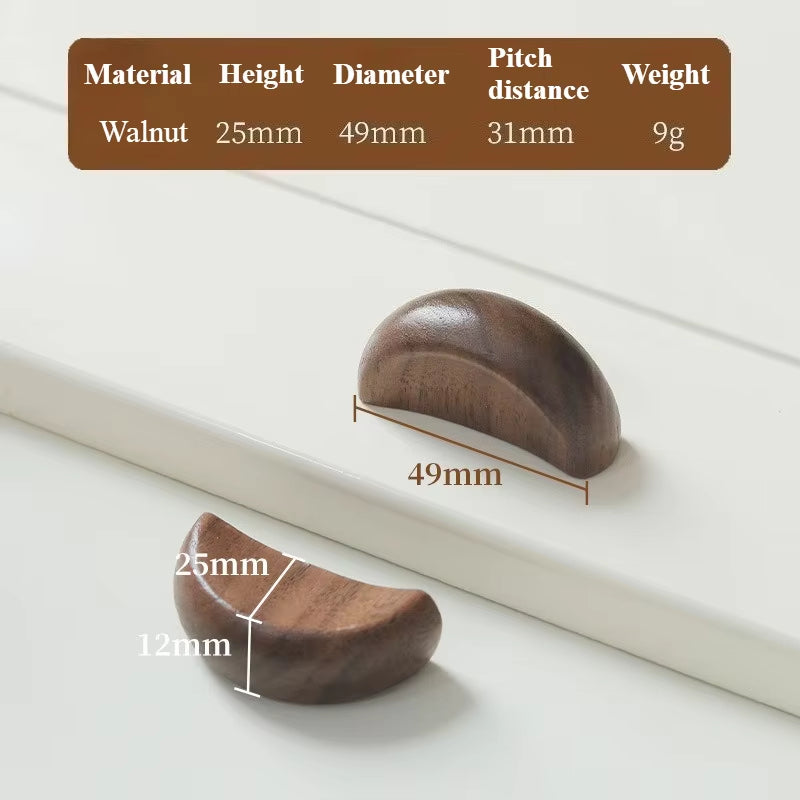 Modern Wooden Cabinet Handles Simple Solid Wood Closets Pulls by LookiDecor