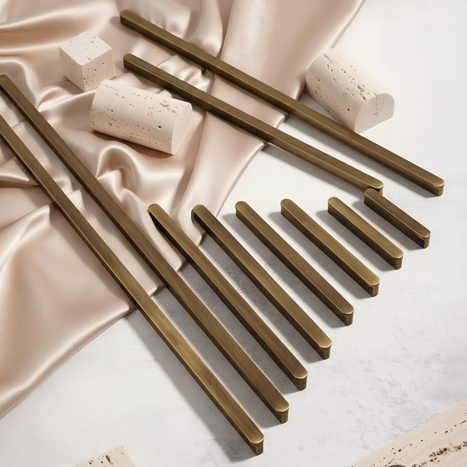 Antique Bronze Brass Edge Cabinet Handles by LookiDecor