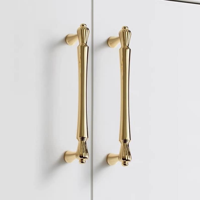 Gold Bar Cabinet Handles Pulls for Kitchens Bathroom by LookiDecor