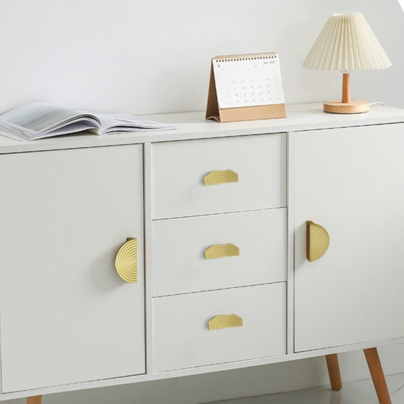 Gold Semi-Circular Aluminum Alloy Kitchen Cabinet Door Handles by LookiDecor