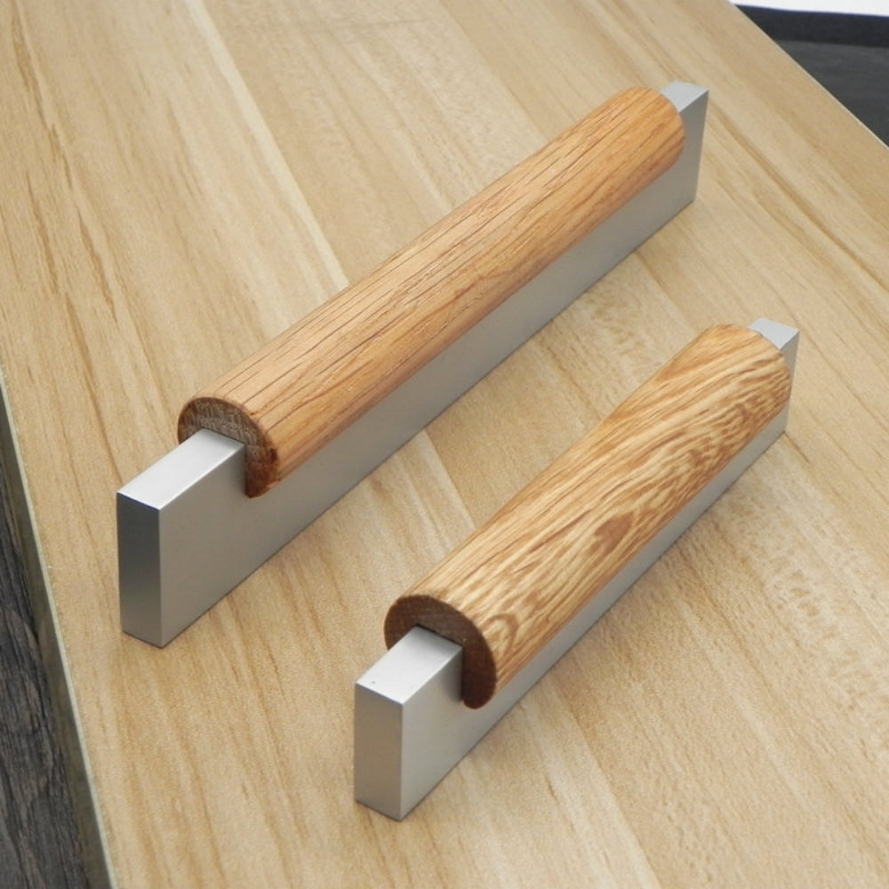 Silver Wood Modern Kitchen Cabinet Handles by LookiDecor