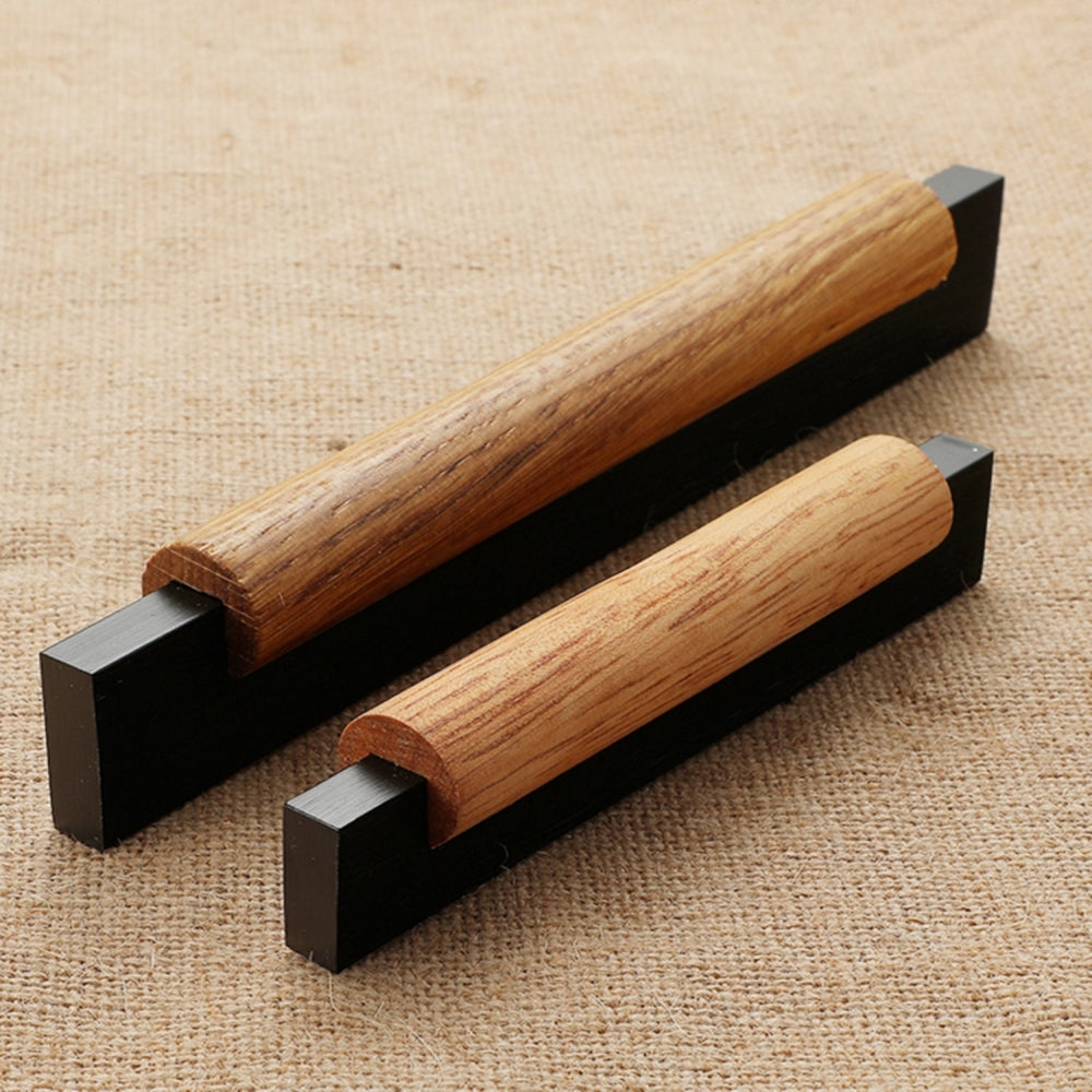 Wood Black Kitchen Cabinet Handles by LookiDecor