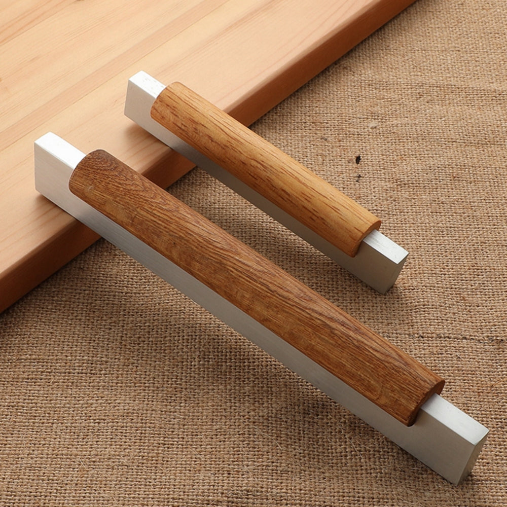 Silver Wood Modern Kitchen Cabinet Handles by LookiDecor