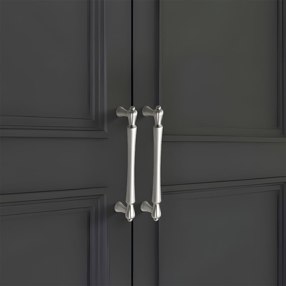 Silver Bar Cabinet Handles and Drawer Pulls Handles for Kitchens Bedroom by LookiDecor