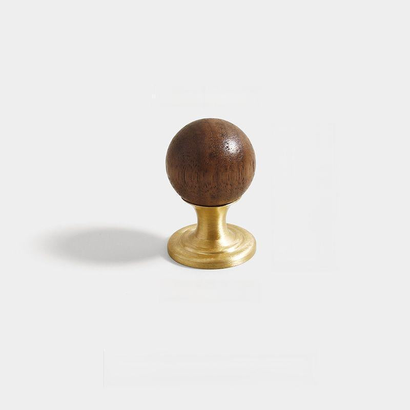 Vintage Walnut Brass Gold Cabinet Handles and Drawer Pulls by LookiDecor