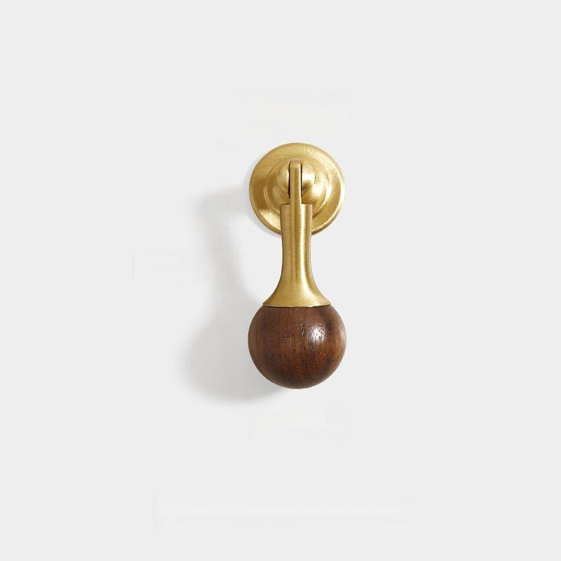 Vintage Walnut Brass Gold Cabinet Handles and Drawer Pulls by LookiDecor